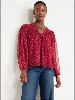 NWT Old Navy Floral Chiffon Blouse